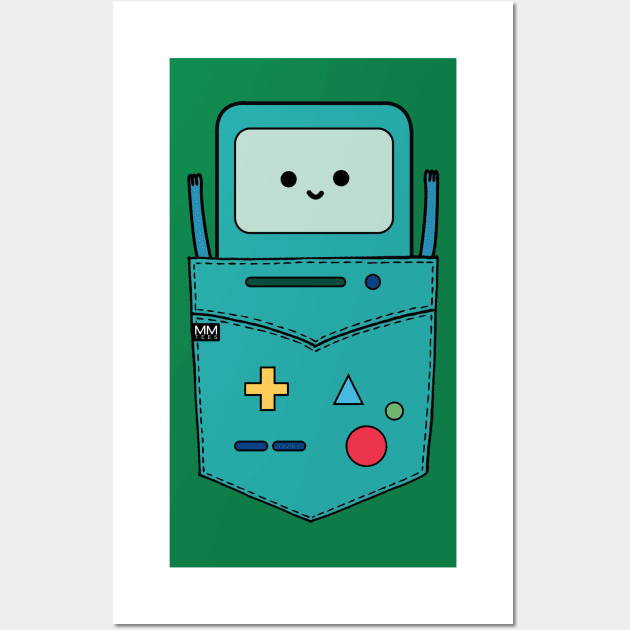 Beemo BMO B-MO Adventure Time Pouchie Shirt Wall Art by MMTees